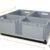 CaravanAuszugsystem-800x900 XXL-2-pfeile Auszugssystem Doppelboden: Maßgefertigtes Regalsystem mit Einhandverriegelung und grauen Euroboxen.
