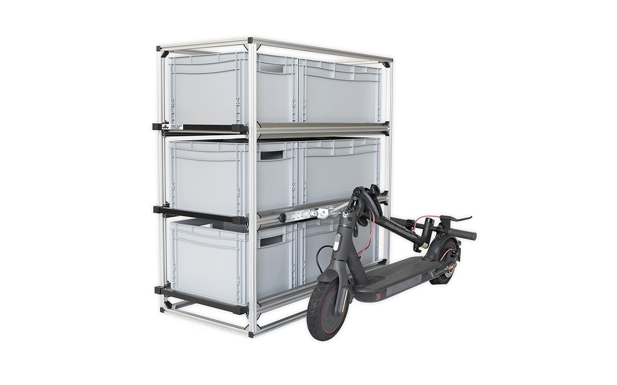 E-Scooter Halter für Airline-Zurrschiene